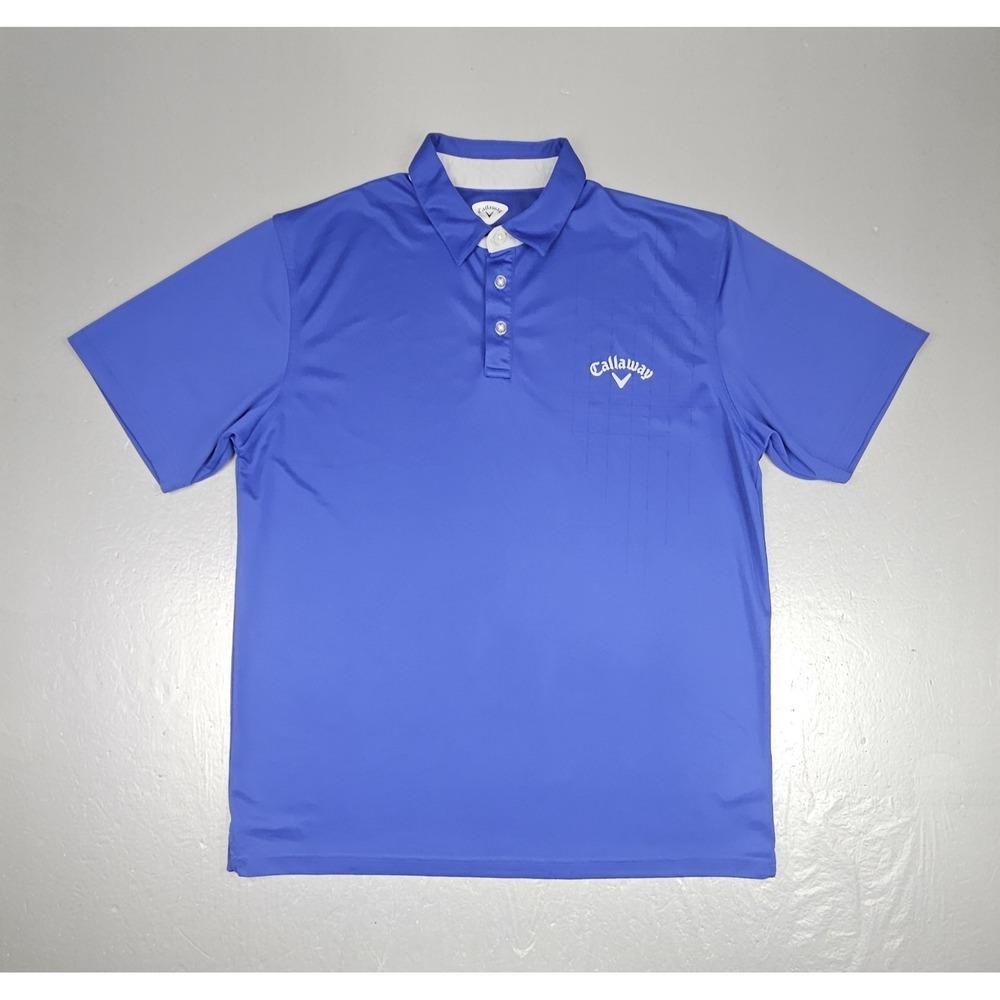 Callaway Golf Polo Shirt Mens 2XL Blue Short Sleeve Performance Short Sleeve